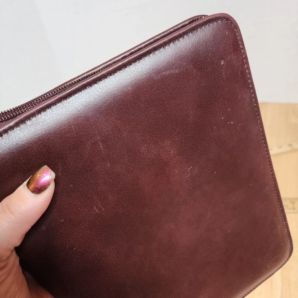 Day Timer Brown‎ Leather Zipper Planner 7 Ring